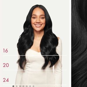 Luxy Halo Hair Extensions - 16” Jet Black NWT never worn!